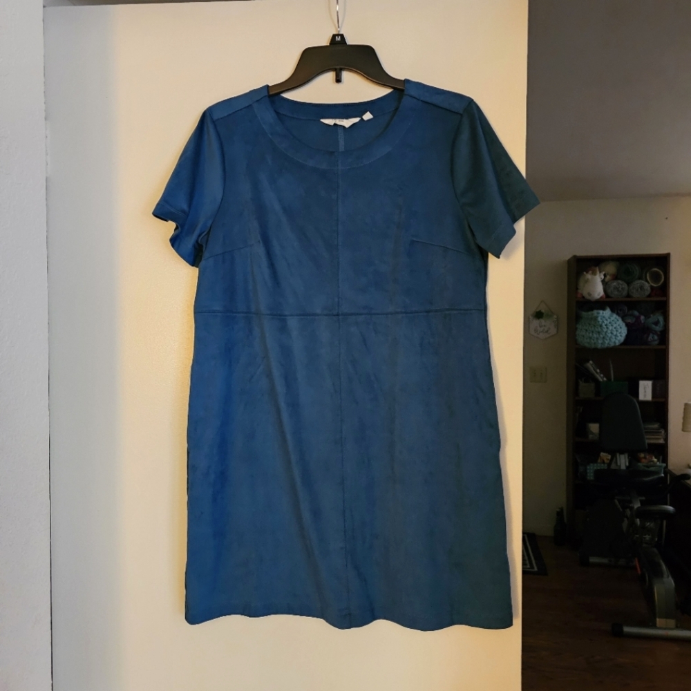 Candace Cameron Bure faux suede shift dress